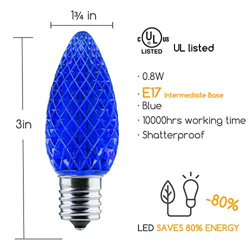 25 Pack C9 Led Replacement Christmas Light Bulb, C9 Shatterproof Led