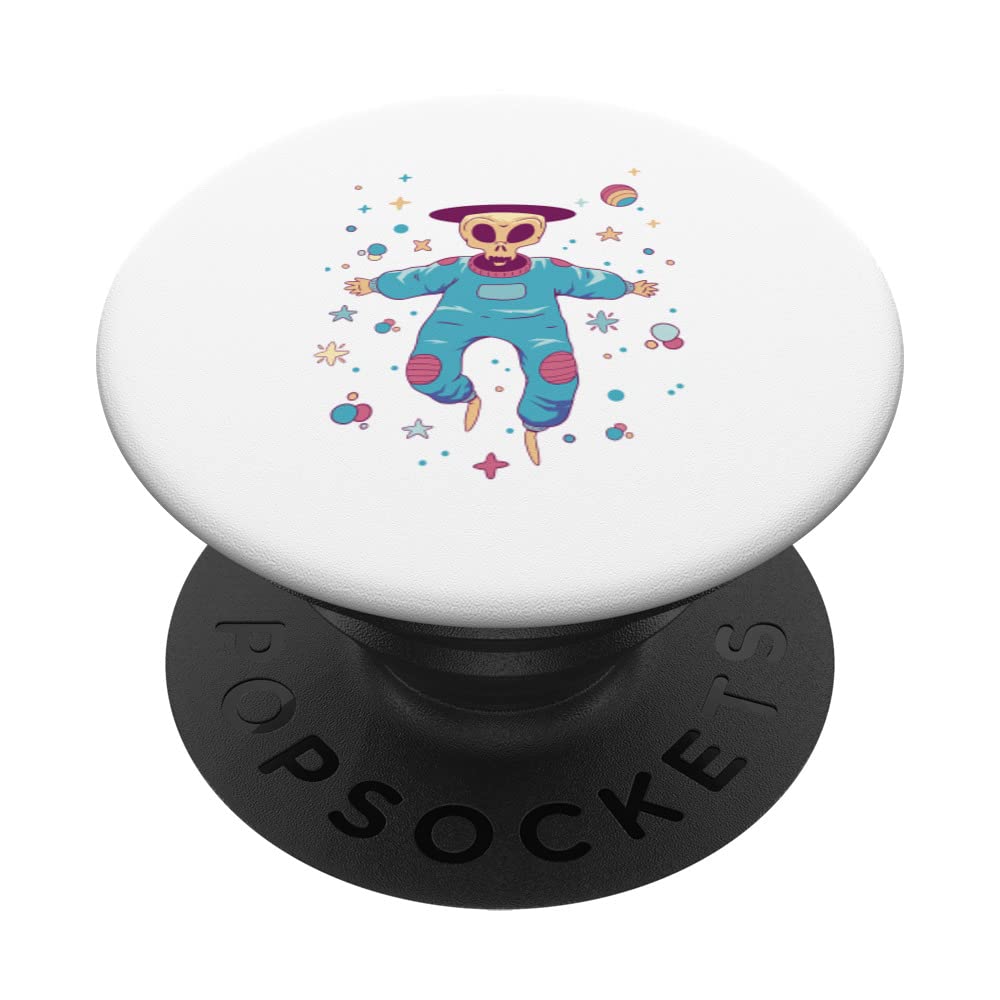 Cosmic Skeleton Astronaut Creepy Space PopSockets Swappable PopGrip