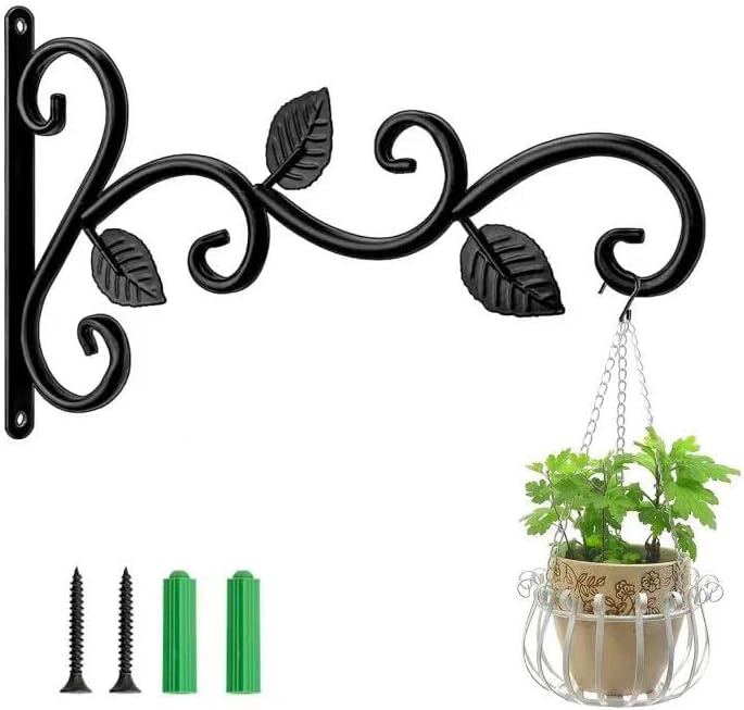 Outdoor Hanging Brackets - Plants Hangers Outdoor Indoor Decor, Wall Hooks for Hanging Plants Bracket, Plant Hooks for Bird Feeder, Wind Chime, Lights, Lanterns(1 Pack )