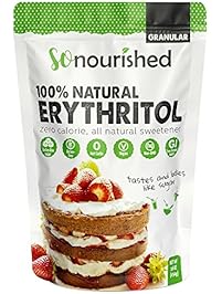 Granular Erythritol By So Nourished (1 Pound) - FREE 10 Keto Desserts PDF - 0 Calorie, Natural Sweetener