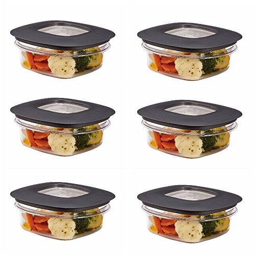 Rubbermaid Premier Food Storage Container, 1.25 Cup, Grey (6 Pack) Pricepulse