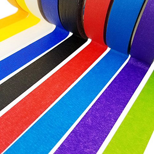 image for Sackorange Multi Colored Masking Tape Set 10-Pack 1 Inch x 22 Yard Dec