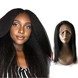 Enoya Hair Best Italian Yaki Silk Top 360 Lace Frontal Wig Pre Plucked Brazilian Remy Lace Human Hair Wigs for Black Women 180 Density (16