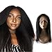 Enoya Hair Best Italian Yaki Silk Top 360 Lace Frontal Wig Pre Plucked Brazilian Remy Lace Human Hair Wigs for Black Women 180 Density (16