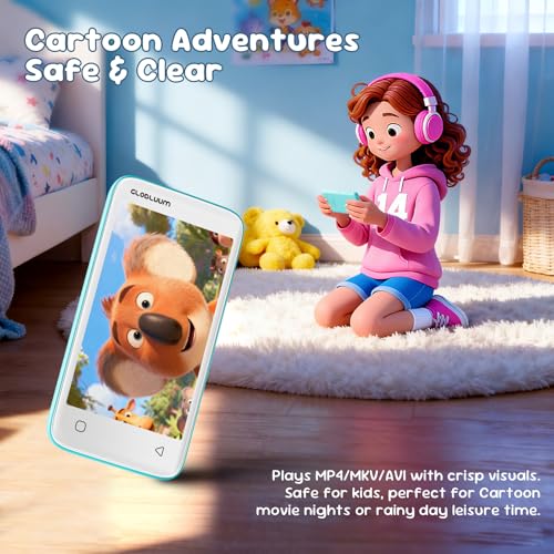 MP3 Player for Kids, Parental Controls, 16GB, Supports Spotify and Audible, Bluetooth and WiFi(Mint Green)