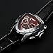Men's Automatic Mechanical Triangle Dial Leather Band Wrist Watch - Red
