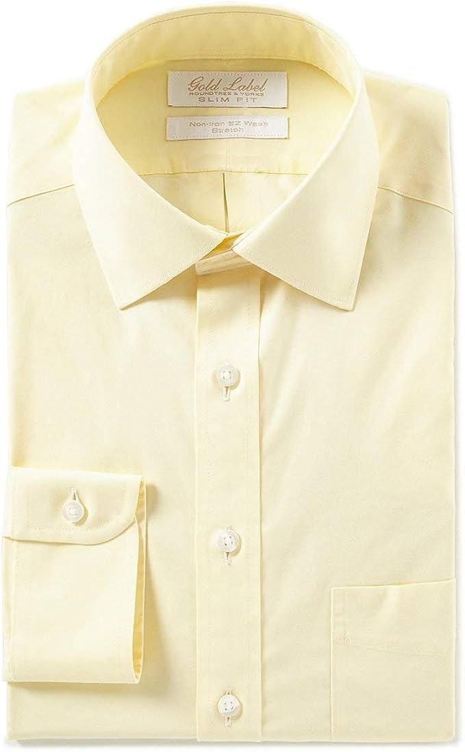 Gold Label Roundtree & Yorke NonIron Stretch Slim Fit Spread Collar