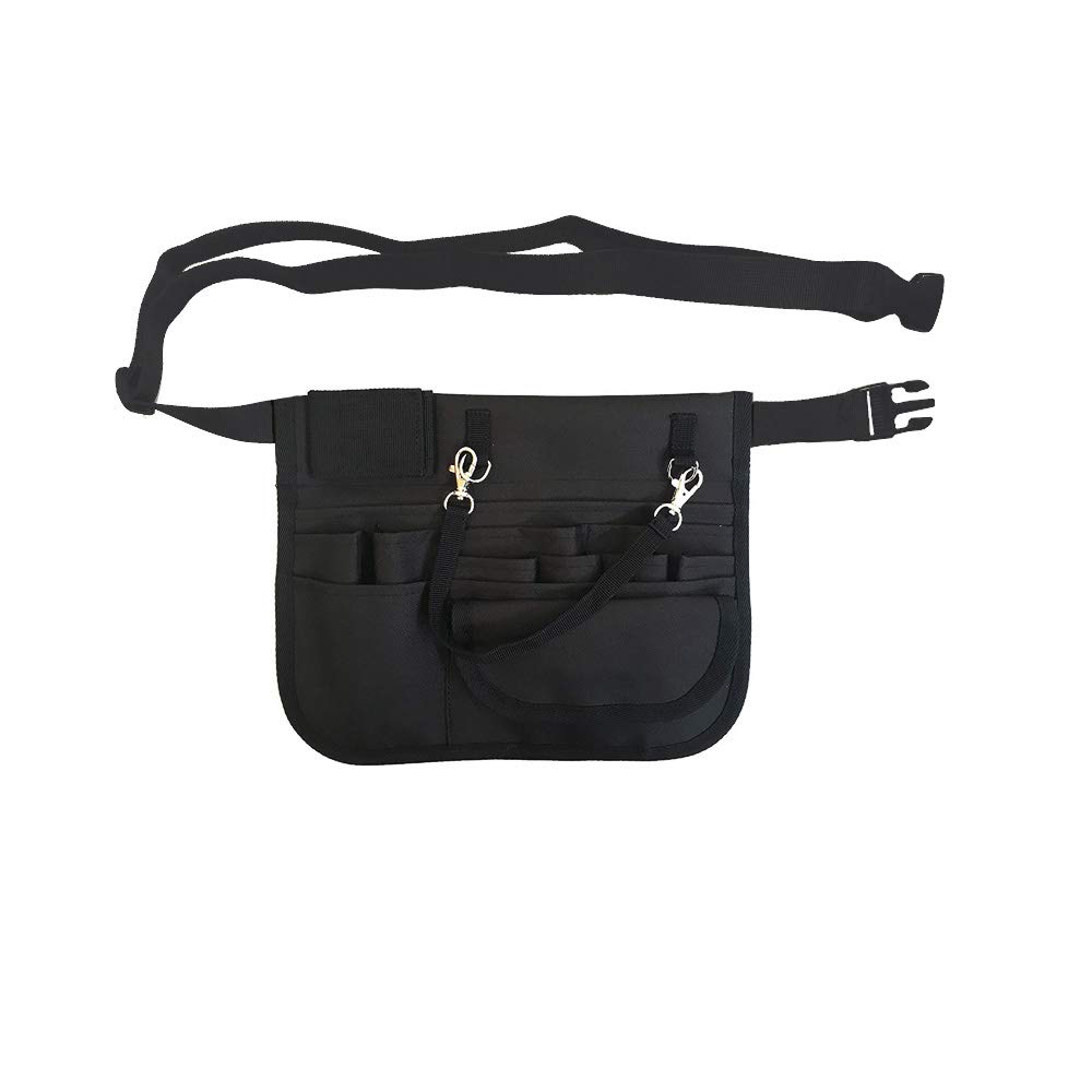 uxcellmo Nurse Organizer Belt Fanny Pack 13-Pocket Waist Bag Pouch Case for Medical Scissors Care Kit Tool (Black)