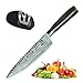 Unijoy UCK01 Chef's Knife with Extra Knife Sharpener | Professional 8-inch Kitchen Chef Knife with Amazing Damascus Pattern | Ultra Sharp & Rustfree with High Carbon Stainless Steel | Stylish Gift Box
