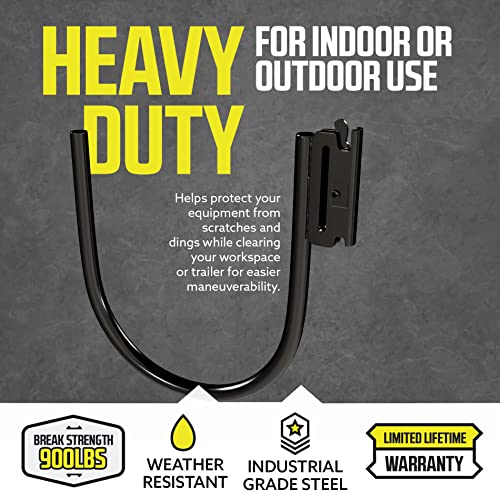 2-Pack E-Track J Hooks With Spring – Heavy Duty Steel Tie Down Hangers For Trailers, Trucks, Vans, Garage Storage (Black, 7.4 X 2.7 X 2.5 Inches)