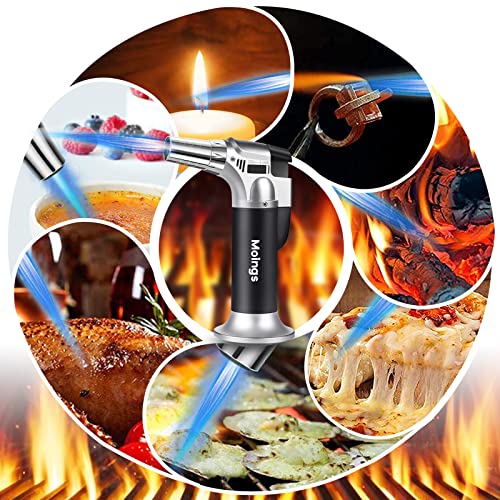 Moings Butane Torch, Refillable Butane Blow Torch Lighter with Safety