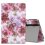 MoKo Case for All-New Amazon Fire HD 8 (2016 6th Generation) - Slim Folding Stand Cover with Auto Wake / Sleep for Fire HD 8 Tablet (6th Gen, 2016 release Only), Floral PURPLE