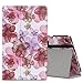 MoKo Case for All-New Amazon Fire HD 8 (2016 6th Generation) - Slim Folding Stand Cover with Auto Wake / Sleep for Fire HD 8 Tablet (6th Gen, 2016 release Only), Floral PURPLE