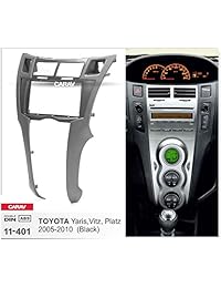 CARAV 11   401 Doble Din Panel de Facia Fascia de radio de coche marco Kit de instalación en salpicadero, borde rodeado de DVD para Toyota Yaris Vitz, Platz 2005   2010 (negro) con 178102 17398 mm