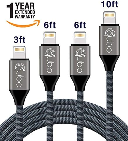 iPhone Charger Cable - Lightning Cable - 4Pack 3FT 6FT 6FT 10FT - iPhone power cord pack for X 8 8 Plus 7 7 Plus 6 6S 6 Plus 5S SE iPad iPod