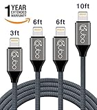 iPhone Charger Cable - Lightning Cable - 4Pack 3FT 6FT 6FT 10FT - iPhone power cord pack for X 8 8 Plus 7 7 Plus 6 6S 6 Plus 5S SE iPad iPod