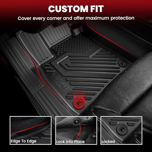 LASFIT Full Set Floor Mats for Honda CR-V 2026 2025 2024 2023 (Gasoline & Hybrid & e:FCEV), All Weather TPE Custom Fit Floor Liners 1st & 2nd Row & Seat Back Mat & Cargo Mat (Upper Position)