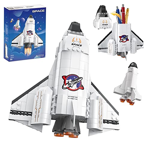 BRICK STORY City Space Shuttle Building Set with Mini Astronaut Toy