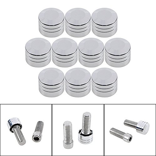 image for Anzio 10pcs Chromed CNC Aluminum Push-On Topper 7/16