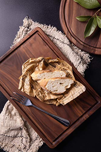 Pandapark Wooden Cutting Board,American Hardwood Chopping and Carving Countertop Block with Juice Drip Groove (13''x9'' Rectangula) - Thumbnail 3