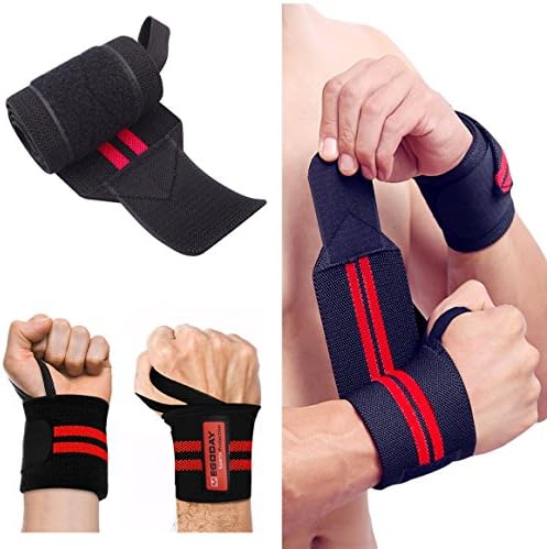Weight Lifting Wrist Wraps Bandage Hand Support Gym Straps Brace,Overlong,Adjustable,1 Pair