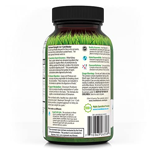 Maximum Strength 3in1 Carb Blocker by Irwin Naturals, Neutralize