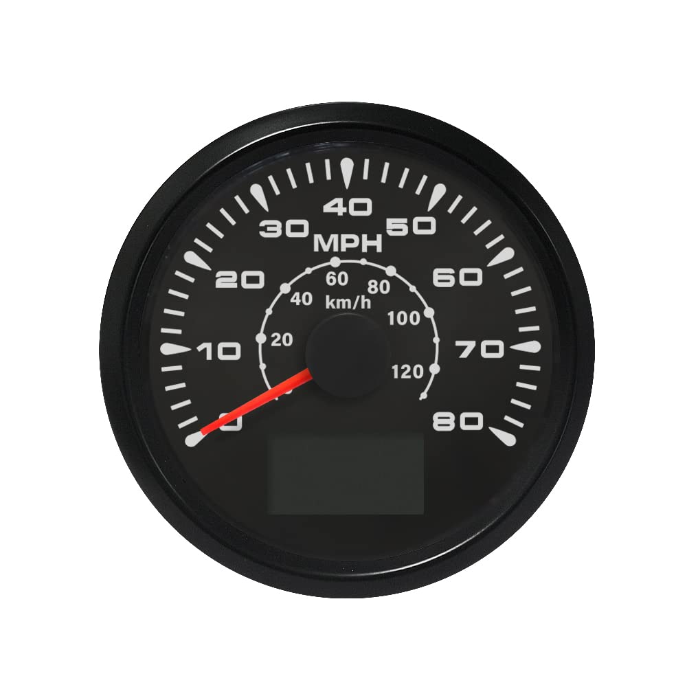 ELING Car Motorcycle Boat GPS Speedometer Odometer 0-80MPH 0-120KM/H ...