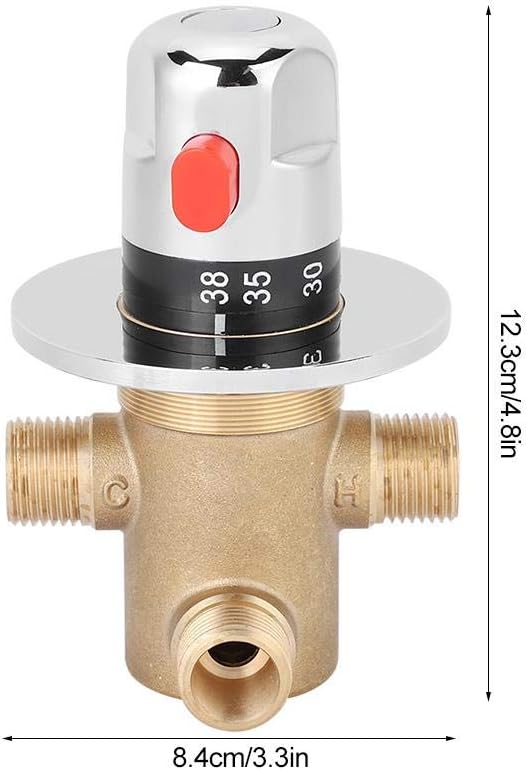 Cafopgrill 3 Way Thermostatic G1/2in 3 Way Brass Thermostatic Mixer Tap Mixer Tap for Home Bathroom - Image 3
