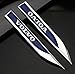 CHAMPLED 2Pcs Blue Great Metal Car Side Fender fit for Sports For VOLVO Skirts Knife Type Sticker Badge Emblem