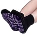 Veda Yoga & Pilates Socks for Women (2 Pairs) Non-Slip, Non-Skid Silicone Traction Grip (Large)
