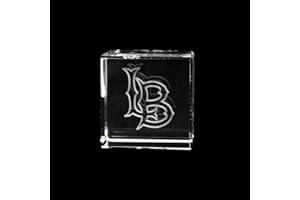 Fan Frenzy Gifts Optical Crystal Cube Officially Licensed Glass Cube Decoration with Laser-Engraved Logo | 60x60x60mm Home Office Decor & Paperweight