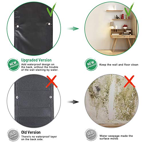 KORAM 7 Pockets Wall Hanging Planter, Upgraded Vertical Garden Planter Deeper and Bigger for Indoor & Outdoor Planting Home Balcony Yard Decoration Better Waterproof