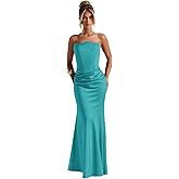 Gujach Satin Bridesmaid Dresses for Women 2025 Strapless Long Formal Wedding Party Gown
