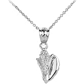 Claddagh Gold Dainty 925 Sterling Silver SeaShell Charm Pendant Necklace, 22"
