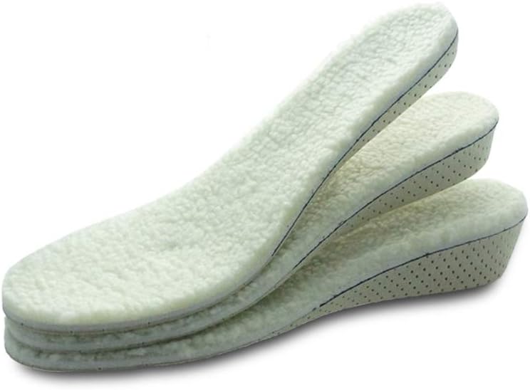 Height Increase Insoles, 1.5cm / 2.5cm / 3.5cm Heel Lifts Lambswool Shoe Inserts, Super Warm Cozy Wool Heightening Insoles for Men Women