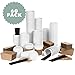 Average Joe JUMBO Set of 60 Paper Coffee Hot Cups with Travel Lids, Sleeves, and Stirrers Disposable Coffee Cups - 12OZ WHITE Hot Cups To Go Travel Mug Office/Party Pack Tea & Chocolate …