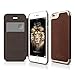 iPhone 6S Case, elago [Leather Flip][Brown/Champagne Gold] - [Card Slot][Screen Protection][Premium Hybrid Construction] – for iPhone 6/6S