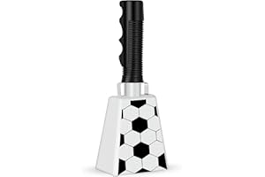 WIRMEVI Cow Bell, Cow Bells Noise Makers, Cow Bells for Sporting Events to Make Big Noise, Cowbell with Handle for Football Games, Graduation, Party, school, Farm, Percussion Music, Flag (Football)