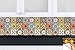 Backsplash Tile Stickers 24PC Set Authentic Traditional Talavera Tiles Stickersl Bathroom & Kitchen Tile Decals Easy to Apply Just Peel and Stick Home Decor 4x4 Inch (Kitchen Decals C55)