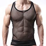Sexy Men's Underwear Sleeveless Vest Tank Top Mesh Fishnet Undershirt