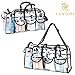 LUVODI Clear Tote Bag Transparent Bag Stadium Approved with Zipper and Detachable Shoulder Strap Women Clear Crossbody Shoulder Handbag with 6 External Pockets