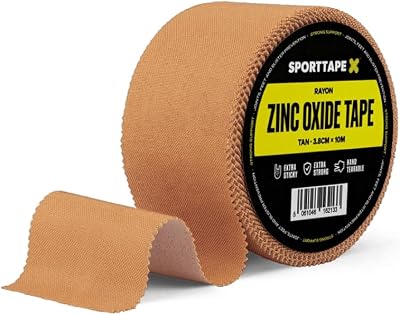 SPORTTAPE Tan Zinc Oxide Tape 3.8cm x 10m – Rigid RayON Athletic Tape