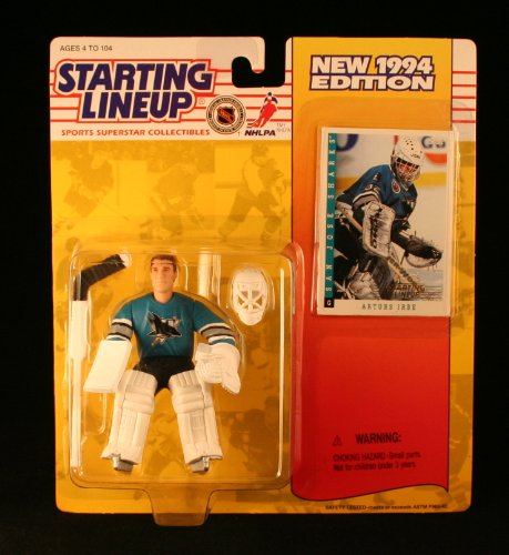 ARTUS IRBE / SAN JOSE SHARKS 1994 NHL Starting Lineup Action Figure & Exclusive Collector Trading Card