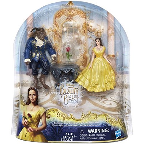 NEW! Disney Beauty and the Beast - ENCHANTED ROSE SCENE PLAYSET - Belle Doll and Beast Figure Inspired by Live-Action Movie Beauty and the Beast