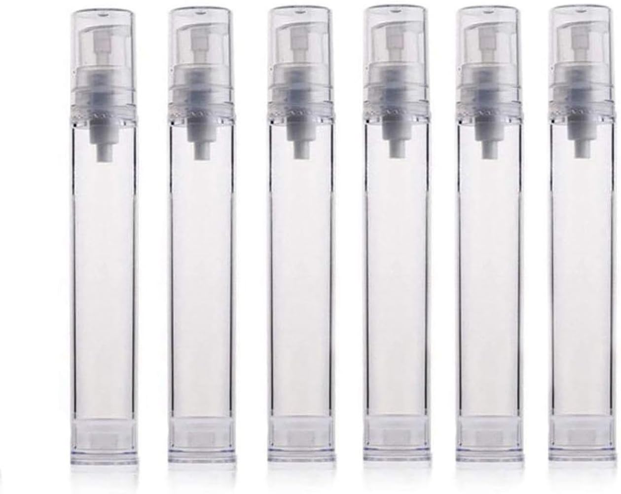 15ML 6PCS Airless Empty Refillable Pump Bottle Airless Vacuum Pump Cream Lotion Bottle Travel Bottles Clear