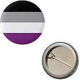 Asexual Ace Pride Flag Pin 1” Round Circle Shape Metal Button Pin Badge Pinback 1 inch Pin 25 mm 2.5 cm
