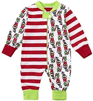 Matching Family Christmas Pajamas Set,Vanvler Xmas Women Kid Men Fun PJs Sleepwear Nightwear Clearance (18, Baby Romper)