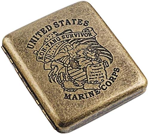 JIAHE115 Cigarette Ashtray Cigarette, Vintage Carved Bronze Cigarette case can Hold 20 Cigarettes a 