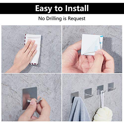 FOMANSH Heavy Duty Adhesive Hooks, Stick on Wall Adhesive Hangers