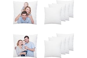 IEDASING'S CHOICE 10 Pack Sublimation Blanks Throw Pillowcase Heat Transfer Cushion Covers with Invisible Zippers for DIY Printing Sofa Coach Decor White 15.7”x15.7” Polyester No Pillow Insert